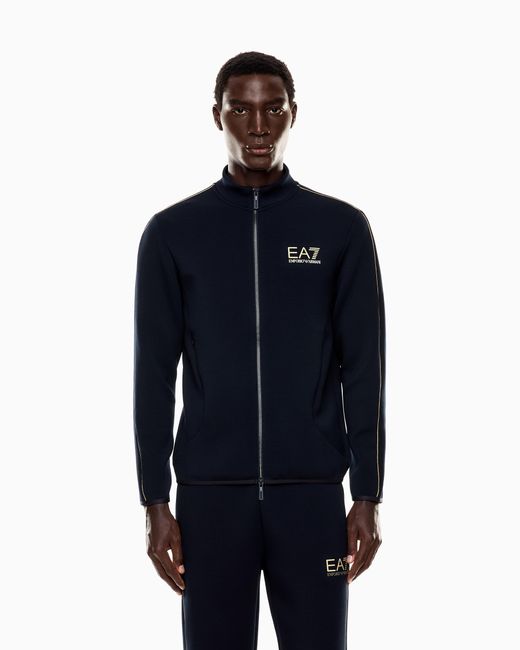 EA7 Label Sweatshirt Aus Einer Viskose-Mischung in Blue für Herren