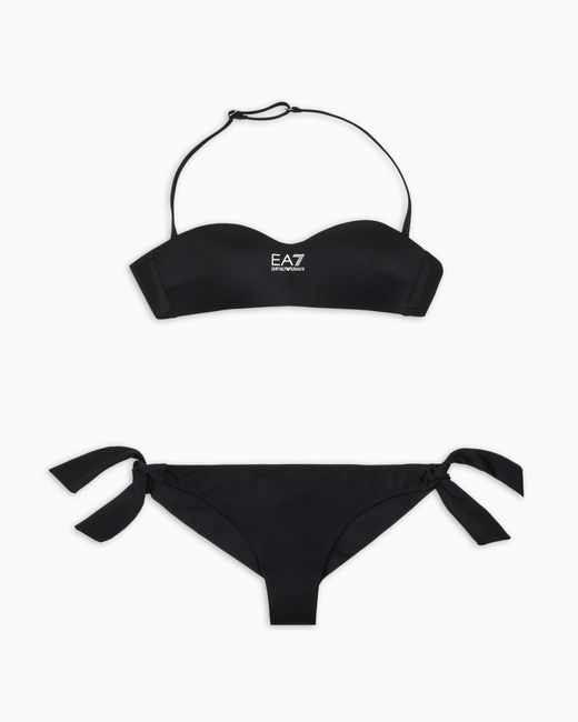 EA7 Black Logo Bandeau Bikini