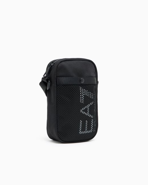 EA7 Black Technical Fabric Belt Bag