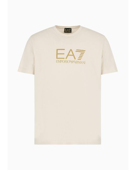 EA7 Natural Gold Label Pima-cotton Crew-neck T-shirt for men
