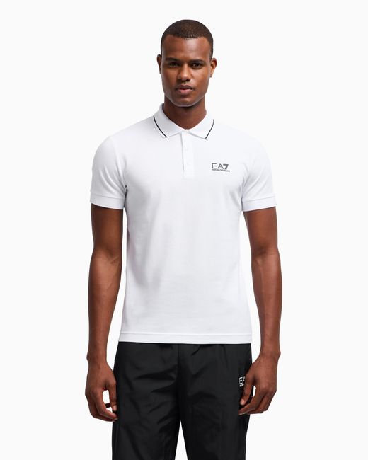 Polo Core Identity di EA7 in White da Uomo