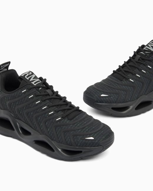 EA7 Black Sneaker Infinity Neo Aus Mesh Mit Schnürung Und Wellenmuster