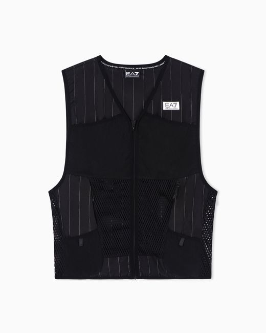 EA7 Black Dynamic Athlete Packable Gilet for men