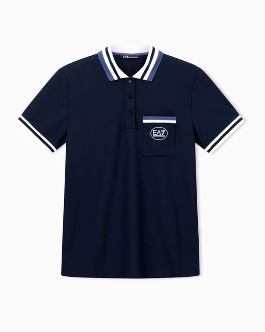 EA7 Blue Golf Pro Short-Sleeved Polo Shirt