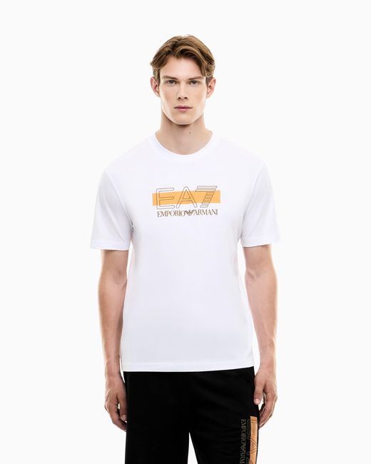 EA7 White T-Shirt Visibility Regular Fit for men