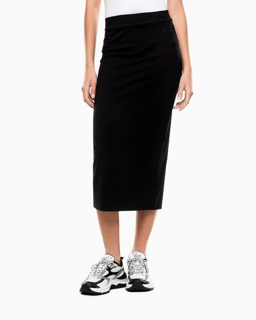 EA7 Black Logo Series Long Skirt