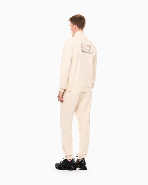 EA7 Natural Visibility Pure Cotton Zip-Up Tracksuit for men