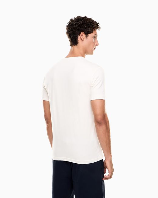 T-Shirt A Maniche Corte Visibility di EA7 in White da Uomo