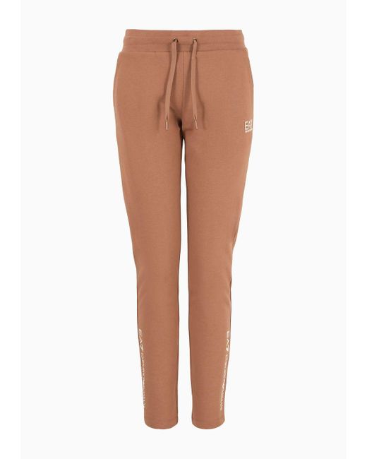 EA7 Brown Cotton Shiny Trousers