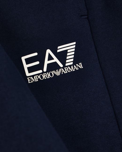 EA7 Blue Core Identity Cotton Bermuda Shorts for men