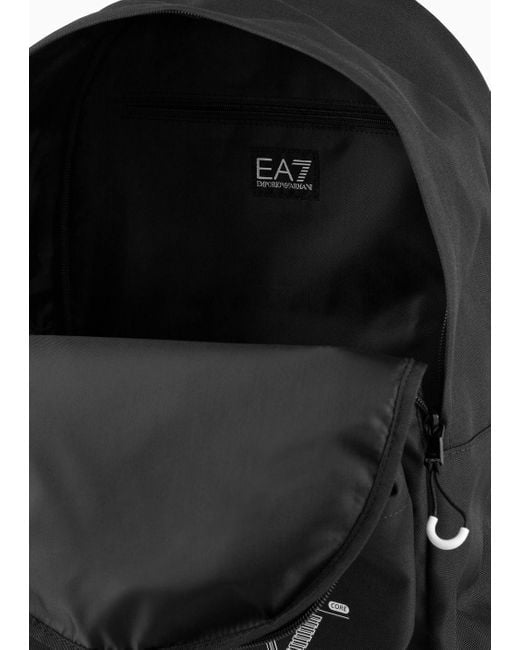 EA7 Black Recycled Fabric Train Core Backpack Asv