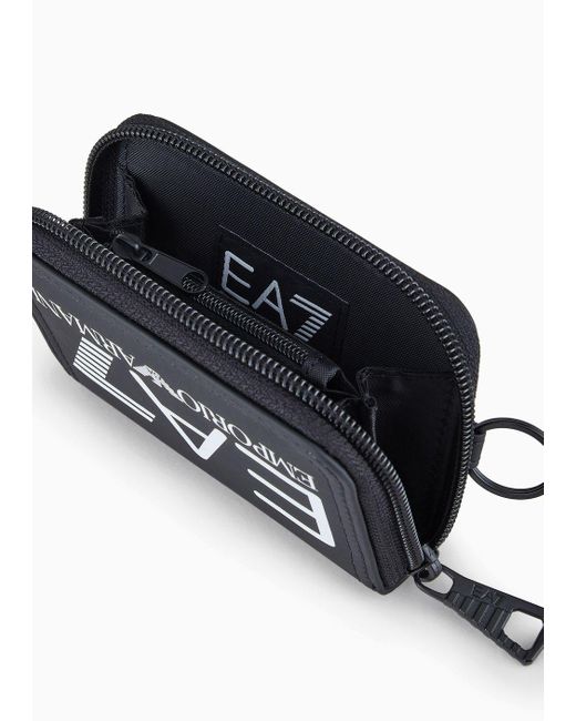 EA7 Black Wallet With Oversized Logo