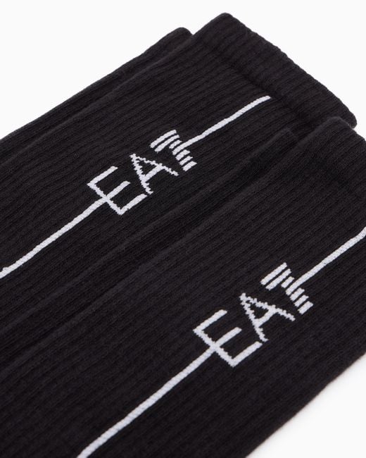 EA7 Black Training Socks With Jacquard Logo Train Socks