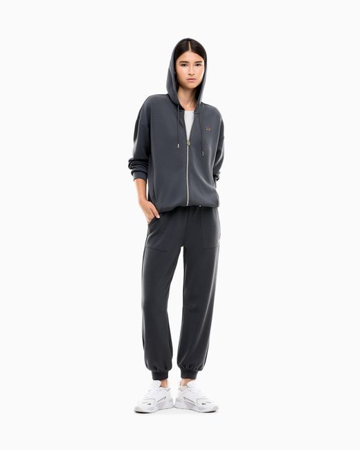 EA7 Blue Oversized Pants Core Lady Relax