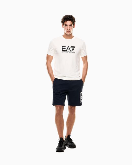 T-Shirt A Maniche Corte Visibility di EA7 in White da Uomo
