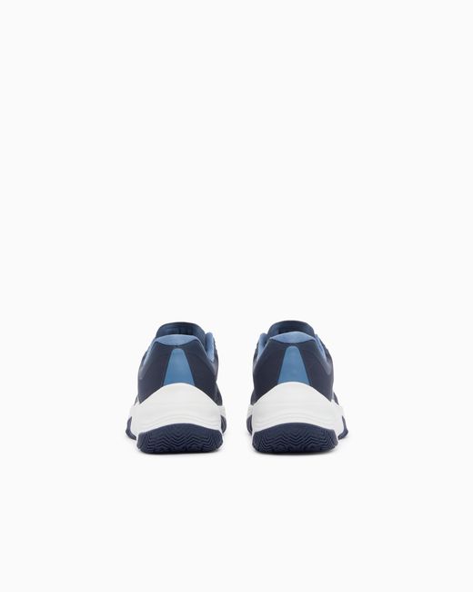 EA7 Blue Running Sneaker With A Breathable Mesh Upper New Padel