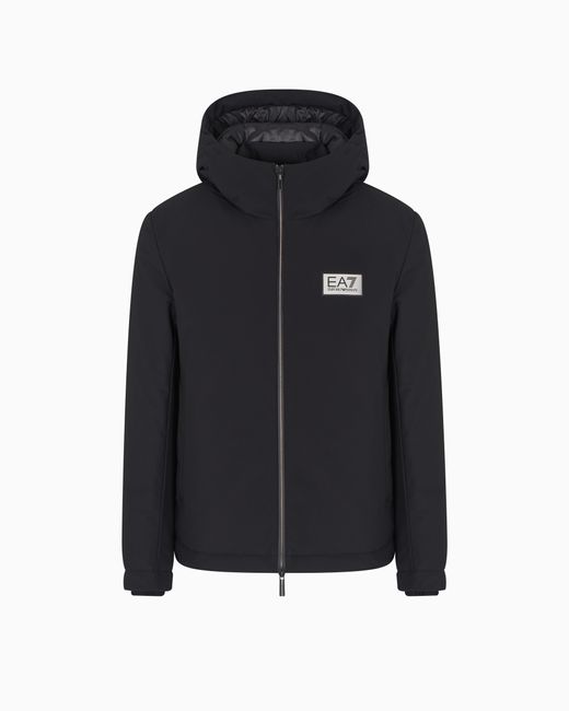 Giacca Con Cappuccio Label di EA7 in Black da Uomo