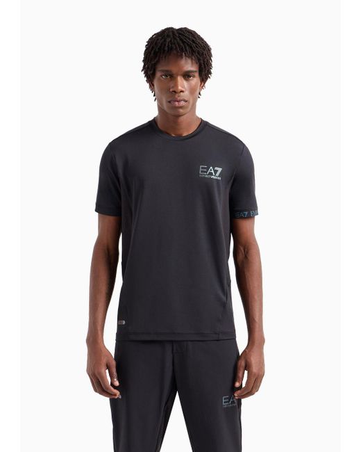 T-shirt Dynamic Athlete In Tessuto Tecnico Ventus7 di EA7 in Black da Uomo