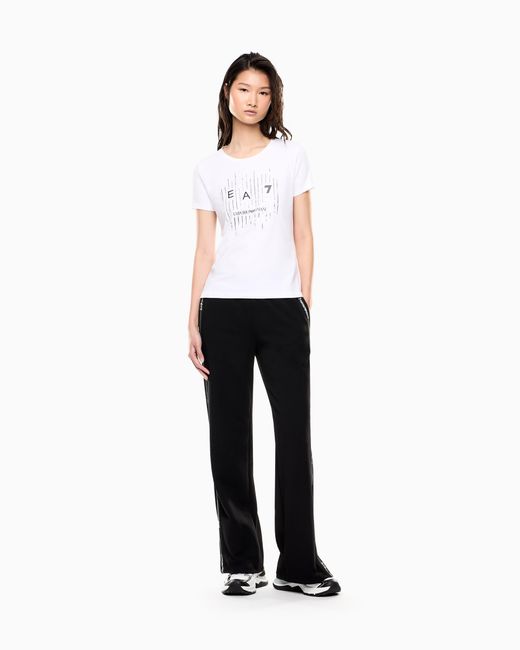 EA7 White Stretch Jersey T-Shirt