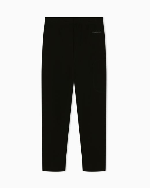 EA7 Black Slim-Fit Trousers Natural Ventus 7 Technical Cotton Jersey for men