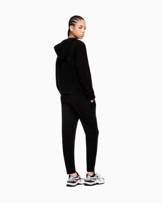 EA7 Black Stretch Cotton-Blend Tracksuit