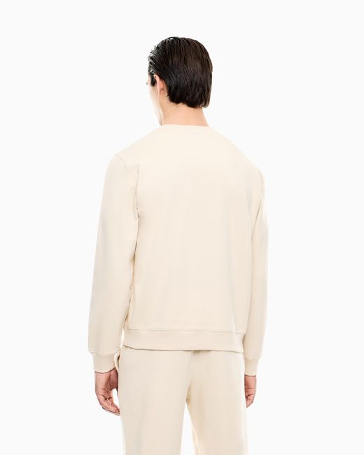 EA7 Natural Visibility Cotton Zip-Up Sweatshirt With Logo for men