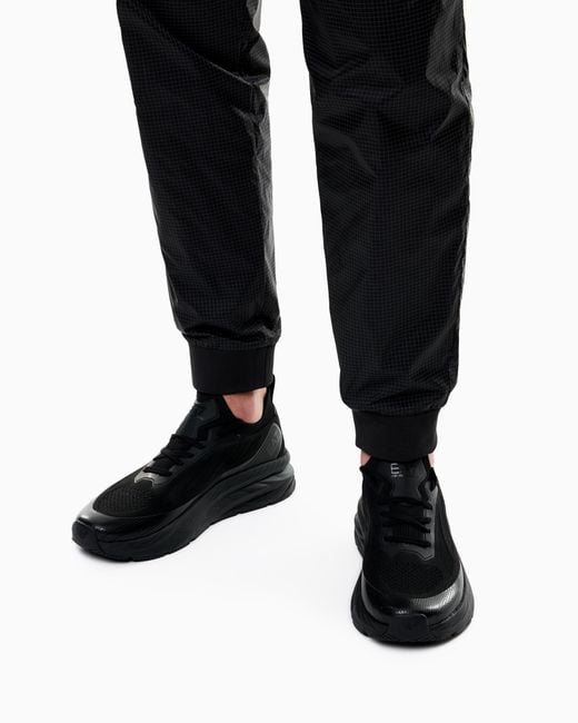 EA7 Black Crusher Sonic Knit Sneakers