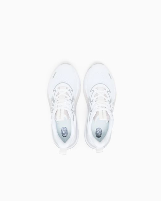 EA7 White Sneaker Crusher Sonic Mesh With Dual-Density Cushioning