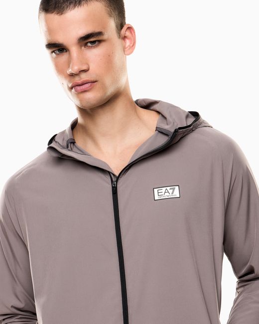 EA7 Brown Dynamic Athlete Zip-Up Sweatshirt for men