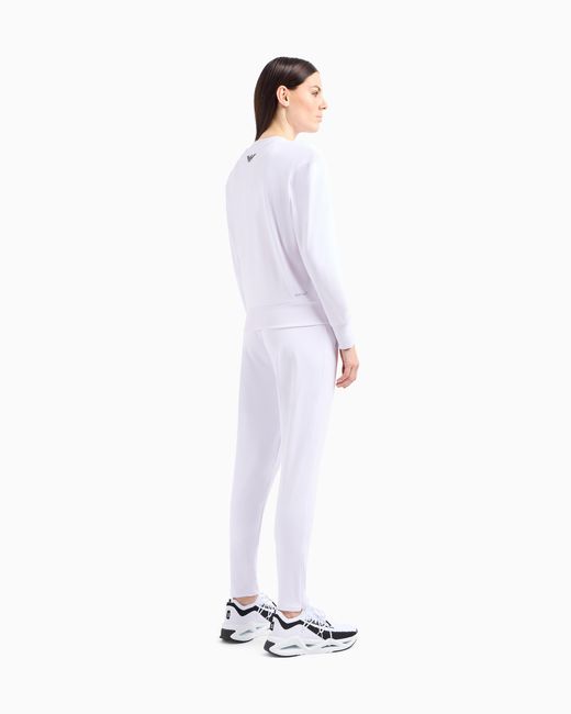 EA7 White Ventus7 Track Suit With A Baseball Collar Tennis Pro