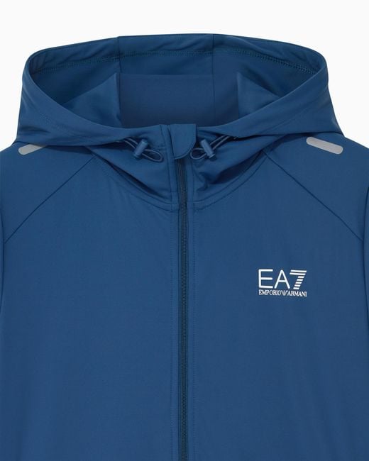 EA7 Blue Slim-Fit Full-Zip Hoodie Ventus7