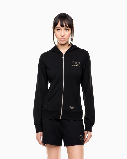 EA7 Black Evolution Hooded Sweatshirt
