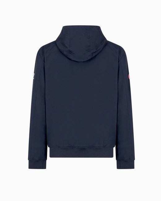 EA7 Blue Olimpia Milano Jacket With Hood And Zip for men