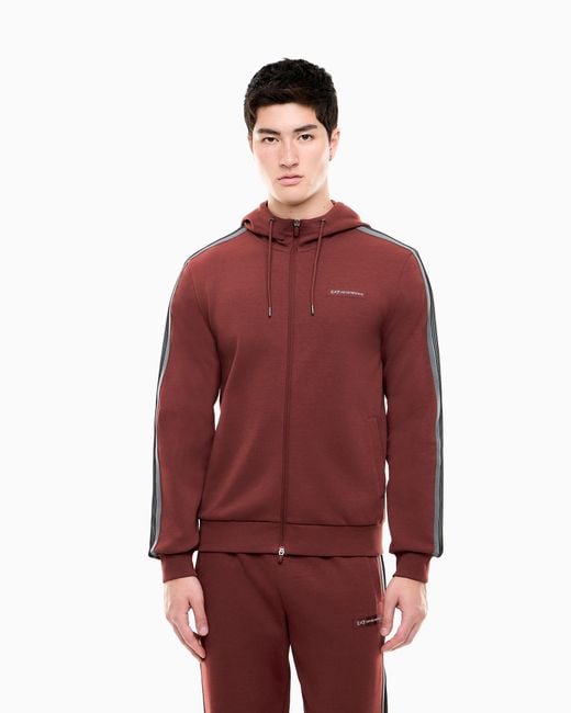 EA7 Red Hoodie Logo Series Regular Fit for men