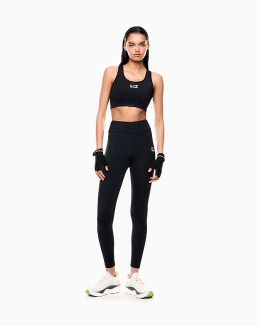 EA7 Black Stretch Legging With High Waist