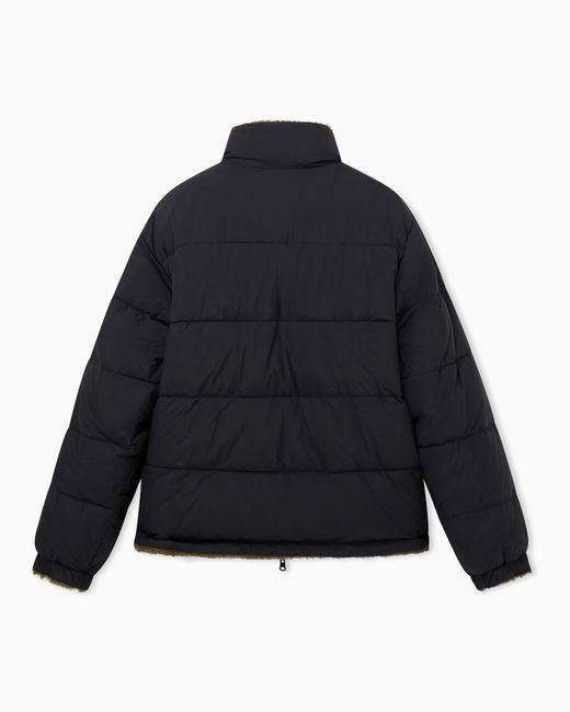 EA7 Blue Oversized Reversible Bomber Jacket With Padding for men