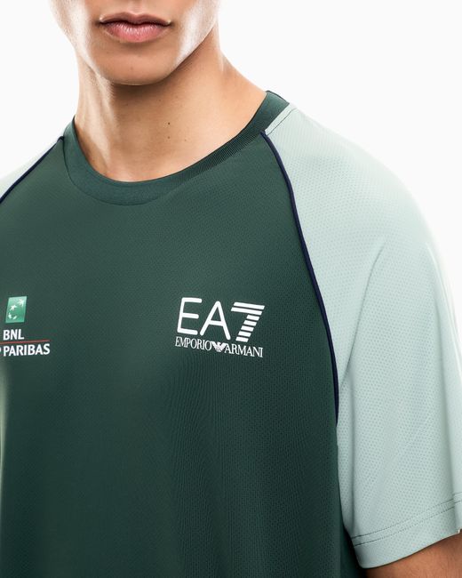 EA7 Green Internazionali Bnl D'Italia Ventus7 Technical Fabric T-Shirt for men