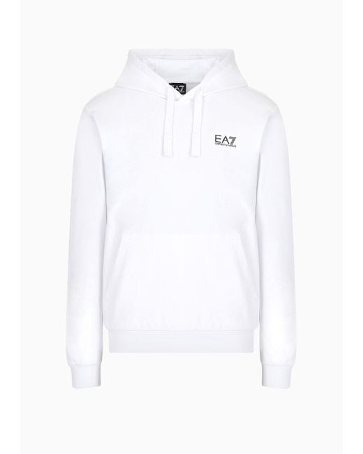 EA7 White Core Identity Hooded Sweatshirt for men