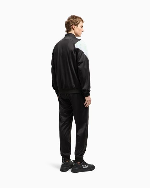 EA7 Black 7 Lines Tracksuit for men