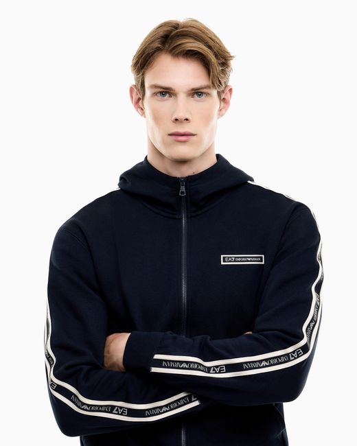 EA7 Blue Hoodie Logo Series Regular Fit for men