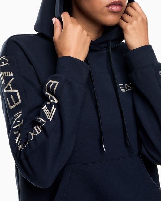 Tuta Con Cappuccio E Nastro Logato Tracksuit di EA7 in Blue