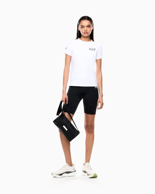 EA7 White Tennis Pro Crew-Neck T-Shirt