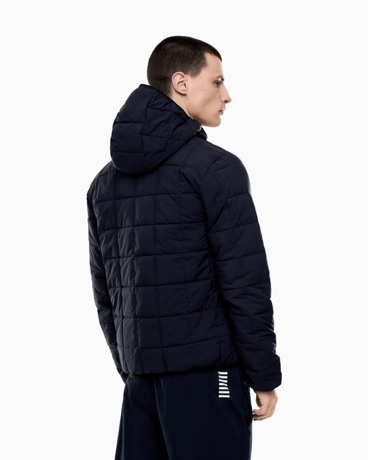 EA7 Blue Premium Shield Hooded Jacket for men