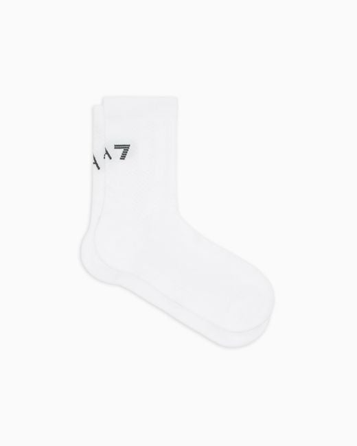 EA7 White Ankle Socks With Reinforced Heel New Running Socks 2/Pack