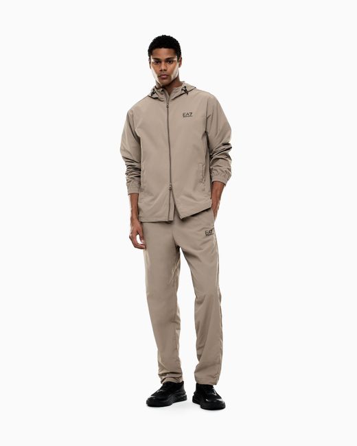 EA7 Natural Core Identity Nylon Hooded Sweatshirt for men