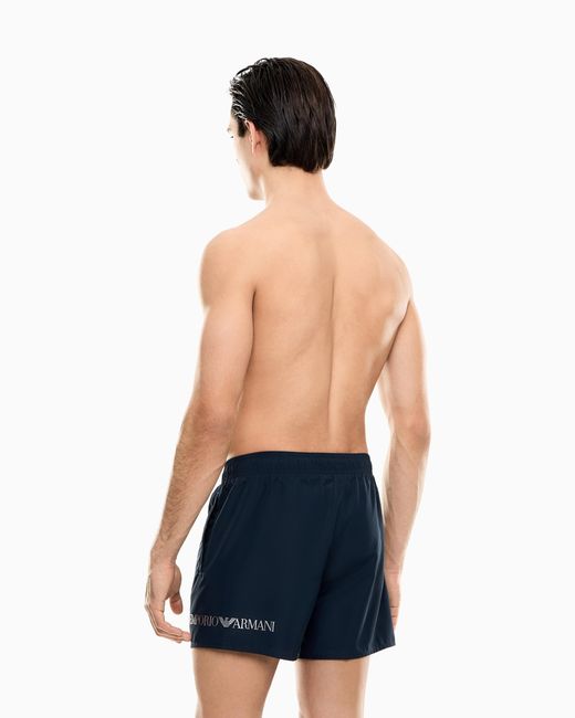 EA7 Blue Emporio Armani Logo Swim Shorts Armani/Tanger for men