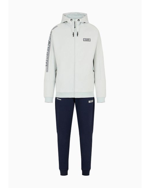 EA7 White Dynamic Athlete Tracksuit In Natural Ventus7 Technical Fabric for men
