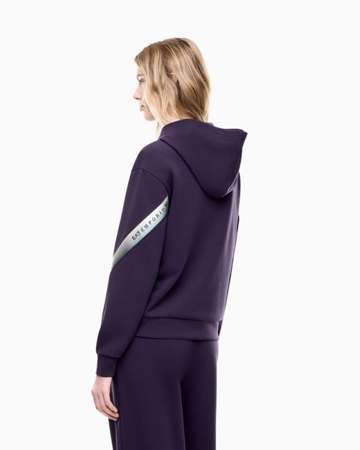 EA7 Purple Hoodie Natural Ventus 7 Regular Fit