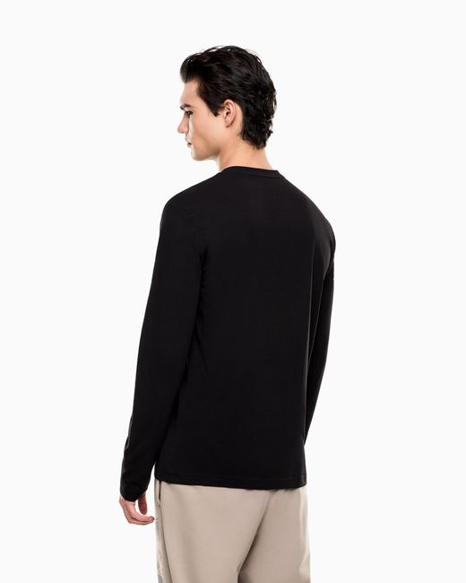 EA7 Black Visibility Long-Sleeved T-Shirt for men