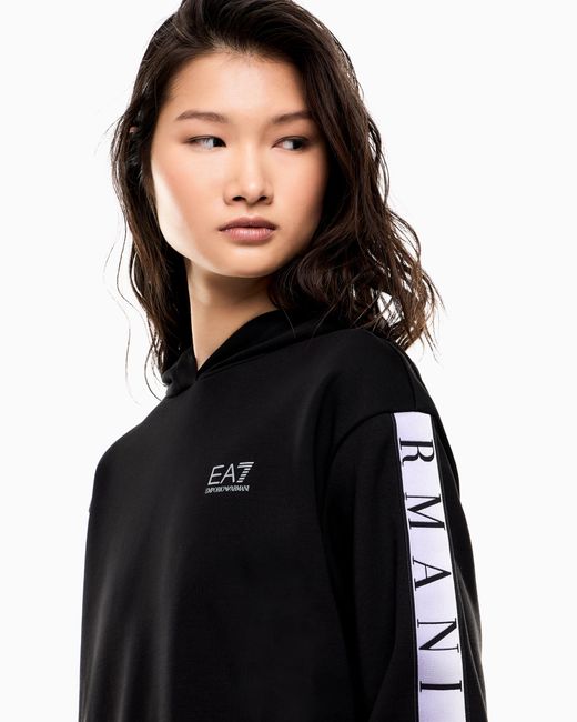 EA7 Black Dynamic Athlete Hooded Sweatshirt